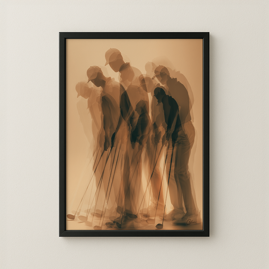 Framed sports art print on a neutral wall, a limited edition piece from the Celin Art Sports and Movement collection